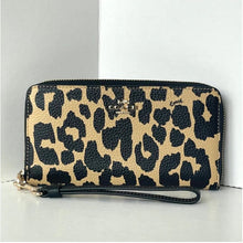 Load image into Gallery viewer, Leopard print wallet with a brand logo on a white background