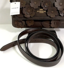 Load image into Gallery viewer, Coach Etta Small Flap Shoulder Bag Leather Floral Appliqué CDY43 Maple Brown