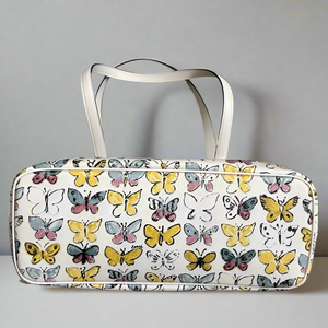 Coach Gallery Tote Butterfly White Signature Canvas CAR36 Shoulder Bag