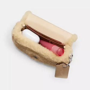 Coach Mini Tabby Bag 12 Shearling CQ168 Leather Cream Crossbody ORGPKG
