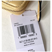 Load image into Gallery viewer, Coach Essential Small Zip Card Case CM505 Vanilla Yellow Quilted Leather