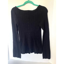 Load image into Gallery viewer, Free People East Side Black Ribbed Bell Sleeve Cardigan Sweater Small