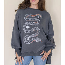 Load image into Gallery viewer, We The Free Camden Gray Snake Graphic Sweatshirt XL