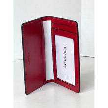 Load image into Gallery viewer, Coach Bifold ID Wallet CJ728 Mens Poppy Red Leather Slim Card Case