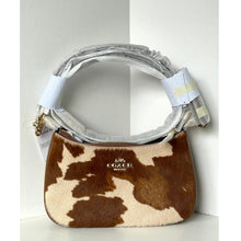 Load image into Gallery viewer, Coach Teri Shoulder Bag Haircalf Cow Print CDW45 Brown Leather C