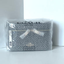 Load image into Gallery viewer, Coach Cosmetic Case CCF44 Black Leather Polka Dot Large Travel Zip