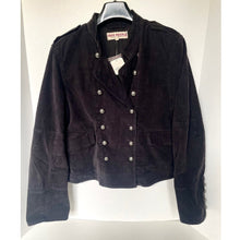 Load image into Gallery viewer, Free People Lotty Black Velvet Double-Breasted Military Blazer – Women's Small