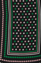 Load image into Gallery viewer, Kate Spade Scarf Dot Stripe Black Oblong Twill Lightweight Logo Pink Green