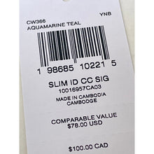 Load image into Gallery viewer, Coach CW366 Aquamarine Signature Canvas ID Card Case