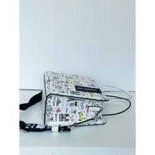 Load image into Gallery viewer, Karl Lagerfeld Maybelle Satchel Ikons Paris Print White Faux Leather Bag