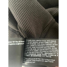Load image into Gallery viewer, Theory Tiny Tee Long Sleeve Crew Neck Black Rib Knit Top Fitted XL