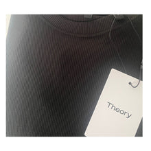 Load image into Gallery viewer, Theory Tiny Tee Long Sleeve Crew Neck Black Rib Knit Top Fitted Small