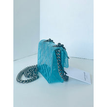 Load image into Gallery viewer, Kurt Geiger Micro Kensington Glitter Vinyl Turquoise Blue Crossbody Bag