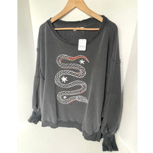 Load image into Gallery viewer, We The Free Camden Gray Snake Graphic Sweatshirt XL