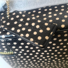 Load image into Gallery viewer, Coach Cosmetic Case CCF44 Black Leather Polka Dot Large Travel Zip