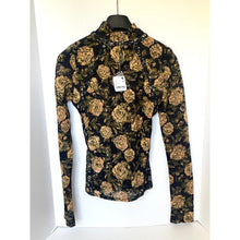 Load image into Gallery viewer, Free People Lyric Sheer Floral Lace Turtleneck Top – Black &amp; Yellow, Women's Mediume