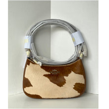 Load image into Gallery viewer, Coach Teri Shoulder Bag CDW45 Haircalf Cow Print Brown Leather Gold Tone A