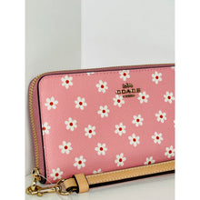Load image into Gallery viewer, Coach Long Zip Around Wallet CFD93 Pink Floral Print Canvas Leather