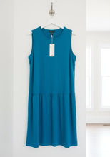 Load image into Gallery viewer, Eileen Fisher Dress Womens Large Blue Sleeveless Drop Waist A-Line Tencel Jersey