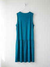 Load image into Gallery viewer, Eileen Fisher Dress Womens Large Blue Sleeveless Drop Waist A-Line Tencel Jersey