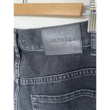 Load image into Gallery viewer, Sandro Black Denim Pencil Midi Skirt Silver-Tone Button Embellishments 8/40