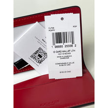 Load image into Gallery viewer, Coach Bifold ID Wallet CJ728 Mens Poppy Red Leather Slim Card Case