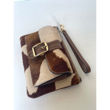 Load image into Gallery viewer, Coach Ashton CDY07 Wristlet Haircalf Cow Print Leather Clutch Brown E