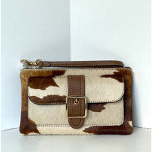 Load image into Gallery viewer, Coach Ashton Wristlet CDY07 Haircalf Cow Print Leather Clutch Brown C