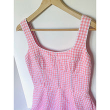 Load image into Gallery viewer, Avec Les Filles Anthropologie Pink Gingham Bustier Midi Dress Size 6