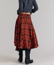 Load image into Gallery viewer, Free People Take Me Along Tartan Circle Skirt Cotton Buckle Asymmetric Wr
