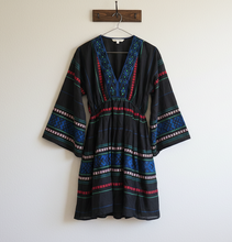 Load image into Gallery viewer, Joie Shada Black Blue Embroidered Cotton Mini Dress