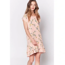 Load image into Gallery viewer, Joie Coreen Silk Floral Dress XS Pink Blush High Low Tiered Ruffle Flounce Hem