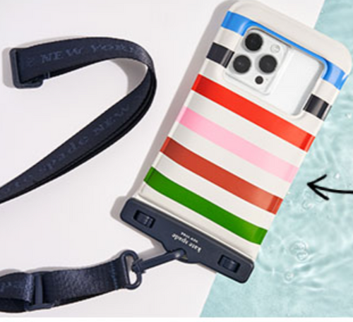 Kate Spade Phone Waterproof Floating Pouch Adventure Stripe Universal 6.7 in