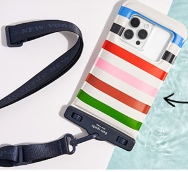 Kate Spade Phone Waterproof Floating Pouch Adventure Stripe Universal 6.7 in