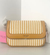 Load image into Gallery viewer, Woven handbag with tan leather accents on a white background