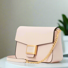 Load image into Gallery viewer, Kate Spade Katy Small Flap Crossbody Shoulder Bag Mochi Pink Leather Chain