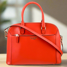 Load image into Gallery viewer, Kate Spade Louise Dome Satchel Medium Leather Crossbody Top Handle Bag Tamarillo