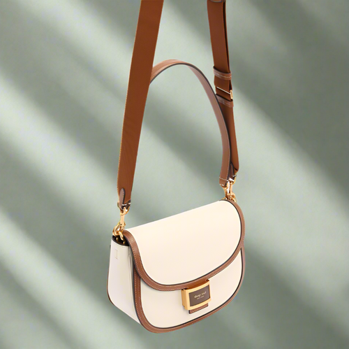 Kate Spade Katy Saddle Bag Crossbody White Colorblock Convertible ORGPKG