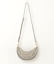 Load image into Gallery viewer, Silver chain shoulder bag on a white background