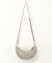 Load image into Gallery viewer, Silver beaded handbag on a white background