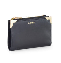 Load image into Gallery viewer, Lodis Wallet Womens Black Bifold RFID Lydia Leather Slim Billfold Snap