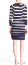 Load image into Gallery viewer, Equipment Cashmere Dress Womens Large Blue Striped Knit Silk Sweater