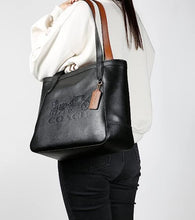 Load image into Gallery viewer, Coach Tote 27 Horse Carriage Womens Large Black Leather Ombre Shoulder Bag