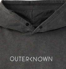 Load image into Gallery viewer, Outerknown OK Wordmark Gray Organic Snap Hoodie M hemp cotton