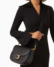 Load image into Gallery viewer, Kate Spade Katy Convertible Saddle Bag Crossbody Black Leather Shoulder Bag