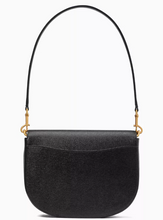 Load image into Gallery viewer, Kate Spade Katy Convertible Saddle Bag Crossbody Black Leather Shoulder Bag