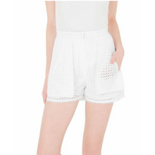 Load image into Gallery viewer, sass_bide_white_cotton_eyelet_shorts