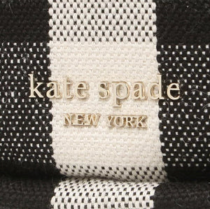 Kate Spade Smile Gingham Check Shoulder Bag Small Black Leather Trim Zip