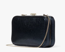 Load image into Gallery viewer, Kate Spade Clutch Crossbody Blue Metallic Leather Tonight Shoulder Bag