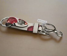 Load image into Gallery viewer, Coach Cherry Bag Charm Leather Ttrigger Snap Key Ring White Red CZ088